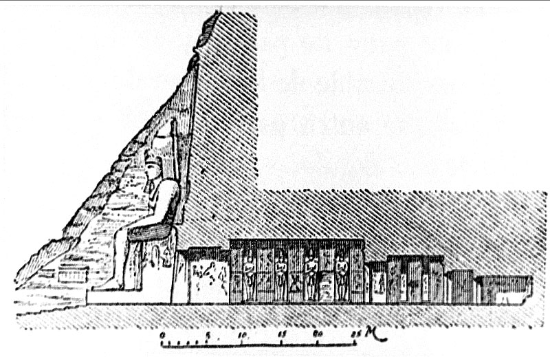Ab Simbel: dibujo del speos de Ramss II