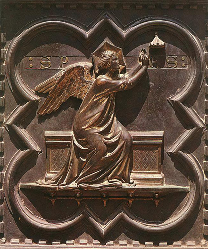 Puerta del Baptisterio de la catedral de Florencia. Alegora de la Esperanza