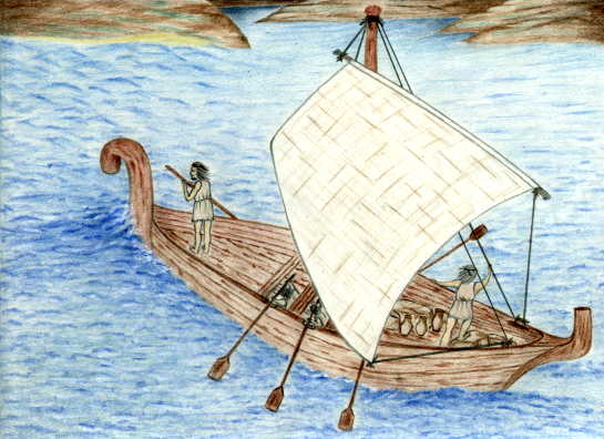 Dibujo de un barco fenicio