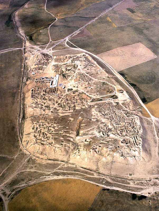 Vista area de Nimrud, con el palacio de Asurnasipal