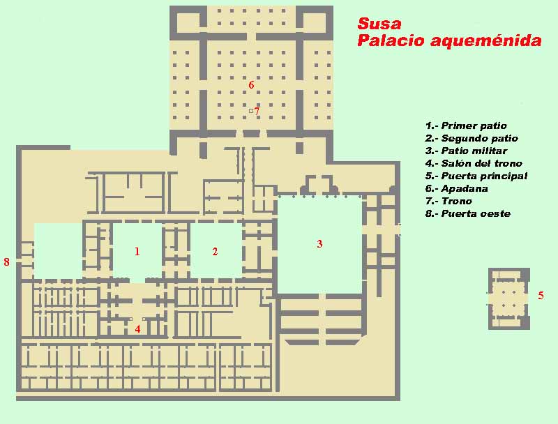 Plano del palacio de Susa