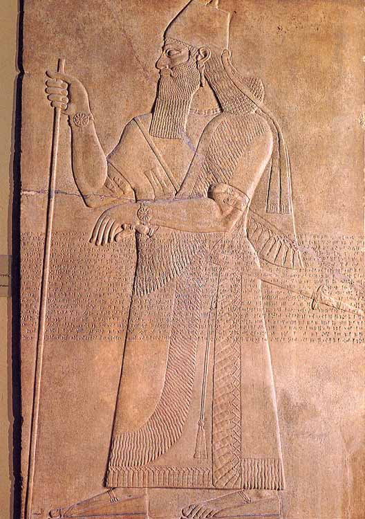 Asurbanipal II. Bajo relieve de Nimrud. Hacia 875 a.C.