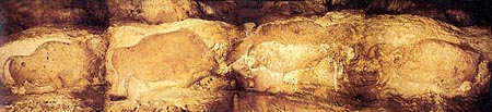 Friso de bisontes en la cueva de Font de Gaume (Francia).