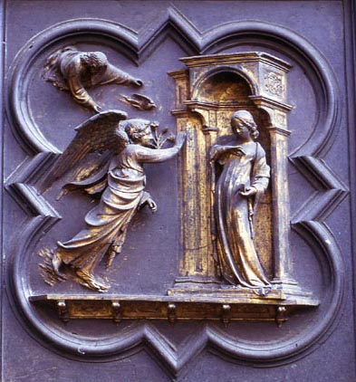 Ghiberti. Puerta del concurso del Baptisterio de Florencia. Anunciacin