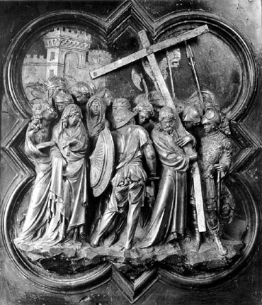 Ghiberti. Puerta del concurso del Baptisterio de Florencia. Cristo con la cruz
