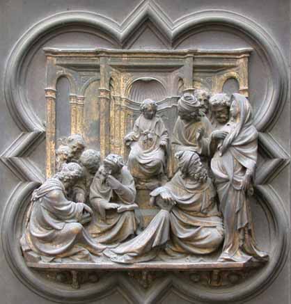 Ghiberti. Puerta del concurso del Baptisterio de Florencia. Jess entre los doctores