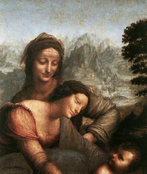 Santa Ana, la Virgen y el Nio. Leonardo da Vinci. Detalle