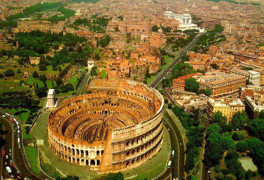 Vista area del Coliseo
