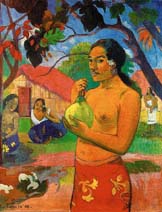 Mujer tahitiana con fruta. Gaugin